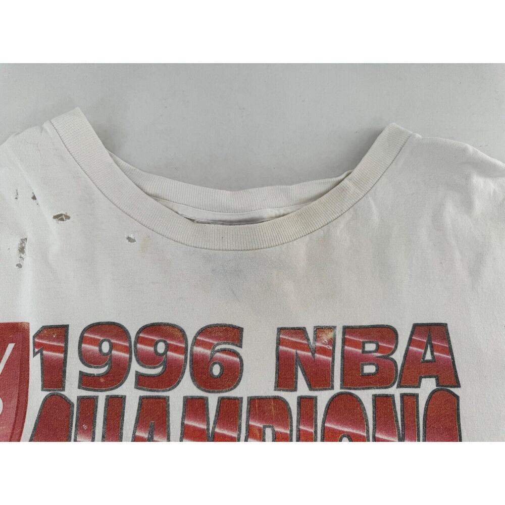 Vtg Chicago Bulls T Shirt 1996 NBA Champs 90s Rap Tee It’s 4 Real Bullieve it XL - Picture 4 of 13